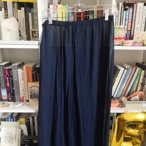 vintage navy Alberta Ferretti sheer slip skirt